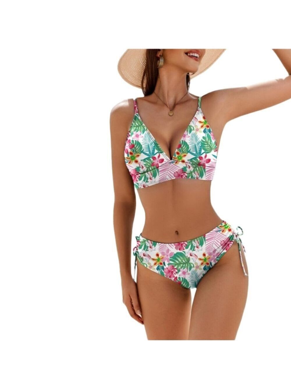 AI'MAGE 2 PIECE FLORAL BIKINI BATHING SWIMSUIT SIZE LARGE NWT